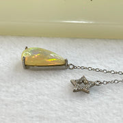 Natural Opal with Crystals in S925 Sliver Necklace 3.13g 35.5 by 27.4 by 25.9mm - Huangs Jadeite and Jewelry Pte Ltd