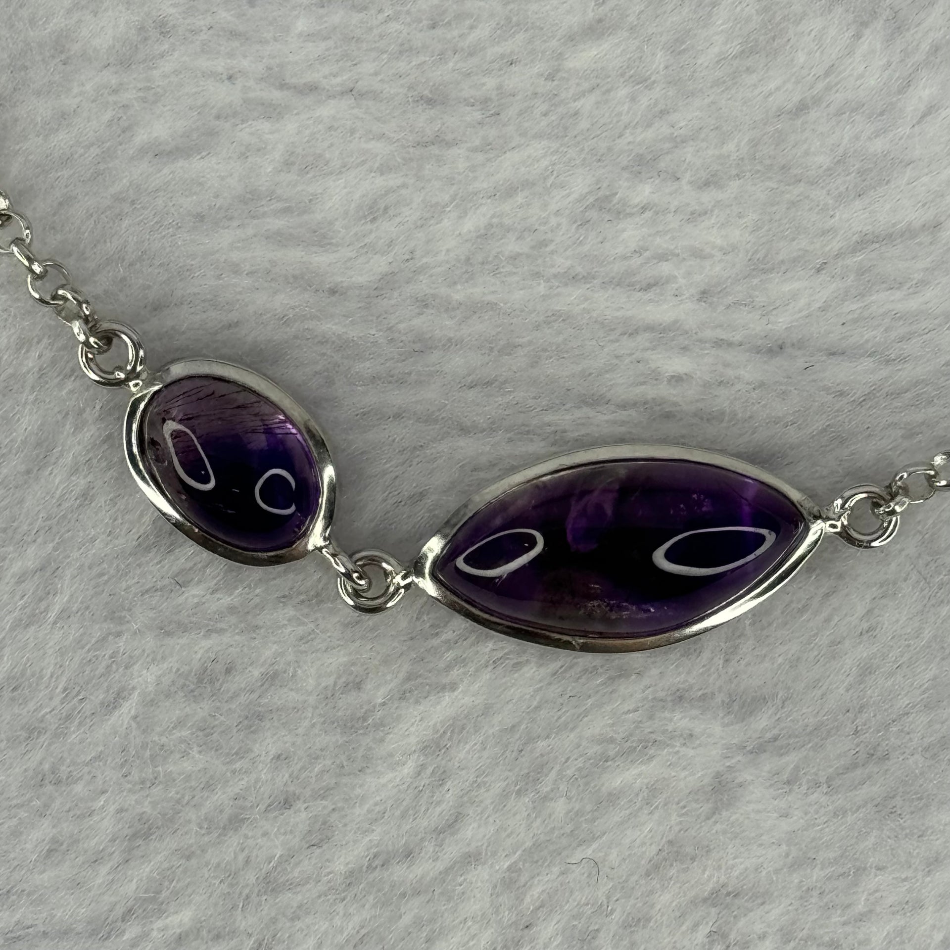 Above Average Natural Super 7 in S925 Sliver Bracelet 3.61g 15.8 by 7.7 by 5.5mm - Huangs Jadeite and Jewelry Pte Ltd