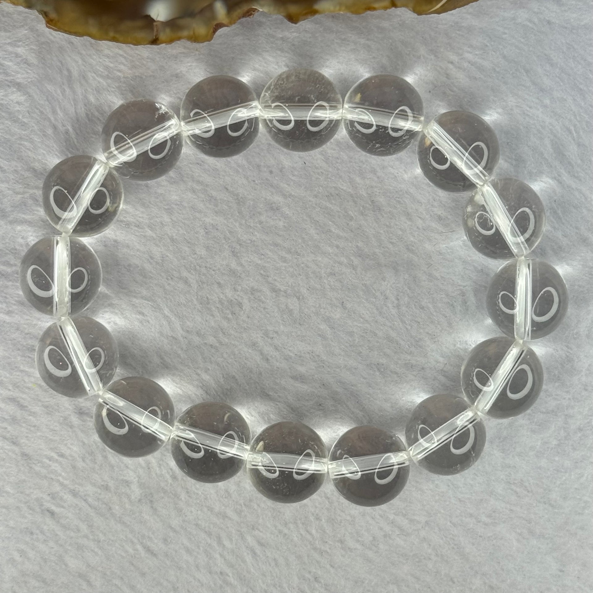 Natural Clear Quartz Beads Bracelet 天然白水晶手链 45.88g 17.5cm 12.9mm 16 Beads - Huangs Jadeite and Jewelry Pte Ltd