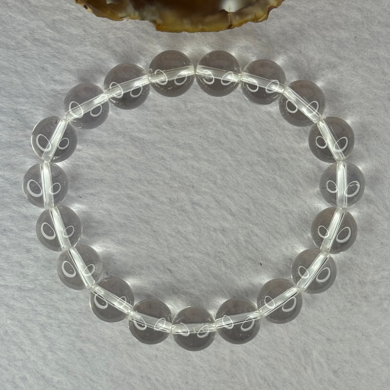 Natural Clear Quartz Bracelet 天然白水晶手链 30.73g 17cm 10.6mm 19 Beads - Huangs Jadeite and Jewelry Pte Ltd