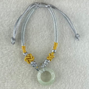 Type A Light Blueish Green Jadeite Ping An Kou String Bracelet 3.13g 15.3 by 6.7mm - Huangs Jadeite and Jewelry Pte Ltd