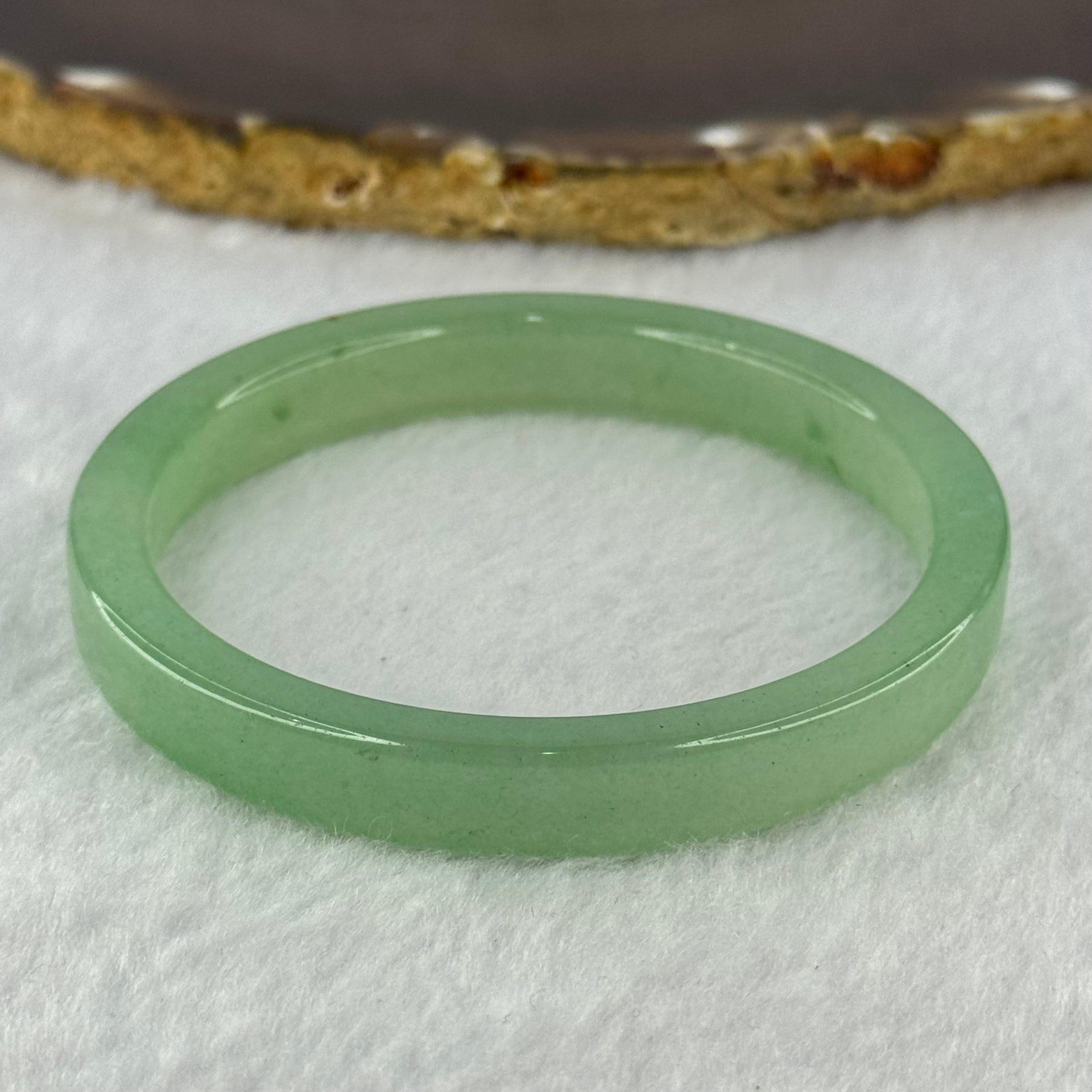 Green Quartzite Jade Bangle 天山玉手镯 28.09g Internal Diameter 58.3mm 9.8 by 6.9mm - Huangs Jadeite and Jewelry Pte Ltd
