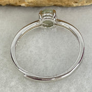 Type A Semi Icy Lavender with Green Cabochon Jadeite in S925 Sliver Ring (Adjustable Size) 1.20g 5.1 by 3.5mm - Huangs Jadeite and Jewelry Pte Ltd