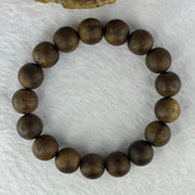 Natural China Hainan Agarwood Beads Bracelet 中国海南沉香木手链（Half Sinking) 10.67g 18cm 12.8mm 17 Beads - Huangs Jadeite and Jewelry Pte Ltd