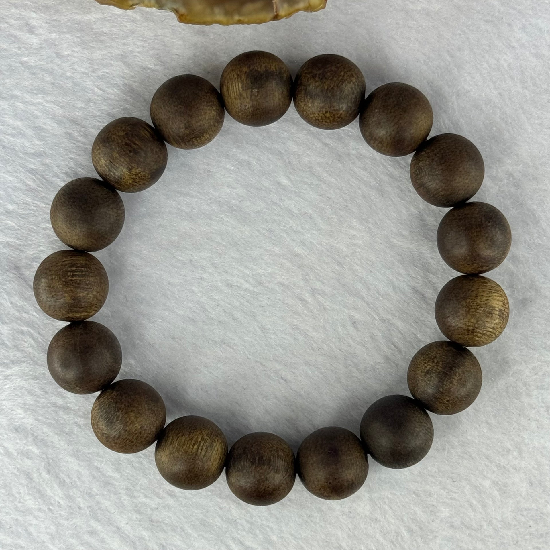 Natural China Hainan Agarwood Beads Bracelet 中国海南沉香木手链（Half Sinking) 10.67g 18cm 12.8mm 17 Beads - Huangs Jadeite and Jewelry Pte Ltd