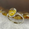 Above Average Grade Natural Yellow Super 7 Crystal in 925 Sliver Ring (Adjustable Size) 天然黄级七水晶 925 银戒指（可调节尺寸) 1.93g 9.4 by 7.7 by 5.2mm - Huangs Jadeite and Jewelry Pte Ltd