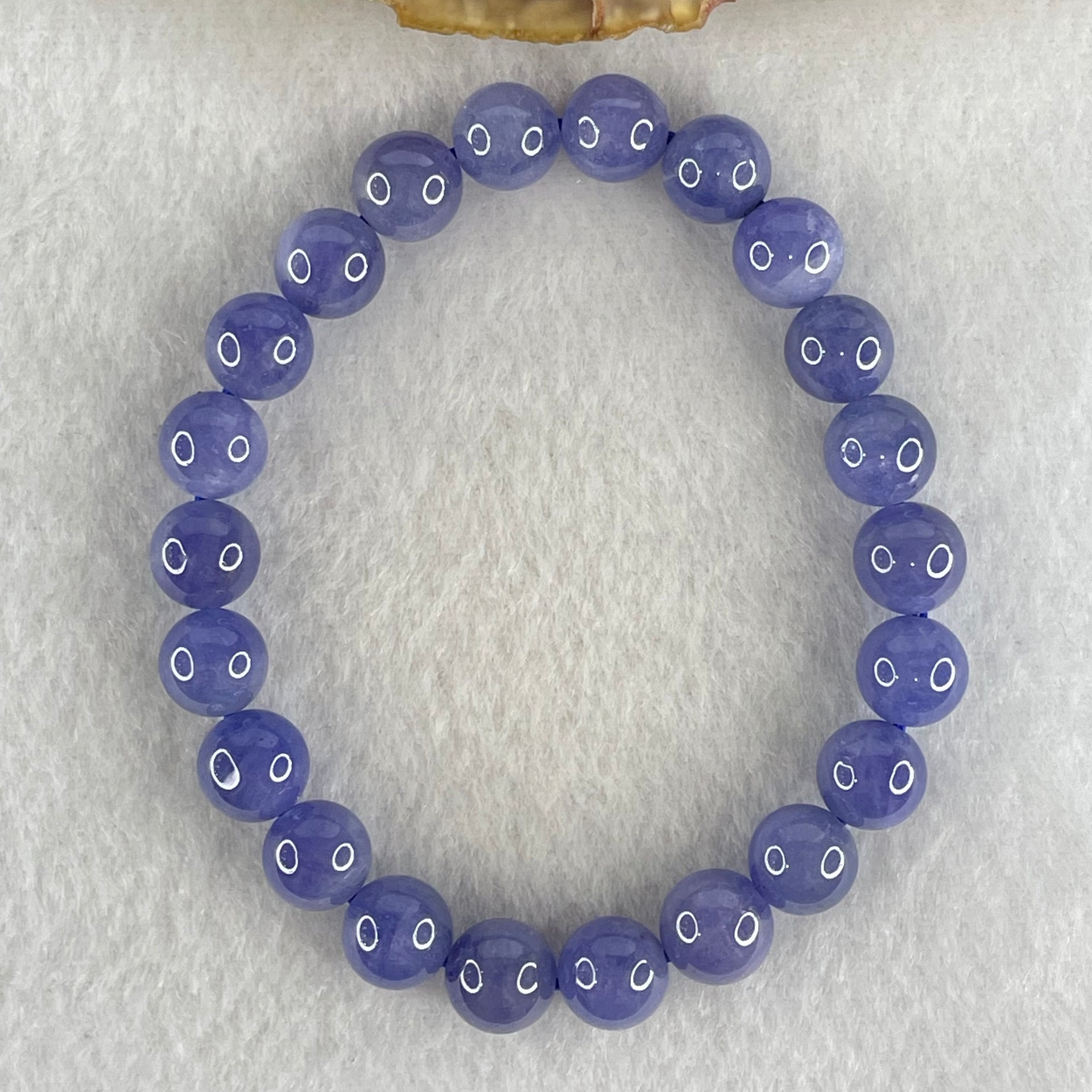 Above Average Grade Natural Blue Tanzanite Beads Bracelet 24.80g 16cm 8.8mm 22 Beads - Huangs Jadeite and Jewelry Pte Ltd