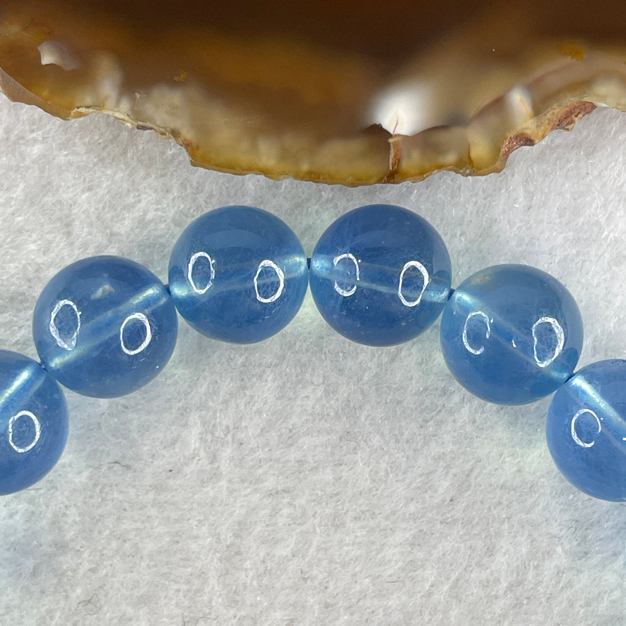 Certified Natural Good Grade Aquamarine Beads Bracelet 34.30g 16cm 11.3mm 18 Beads