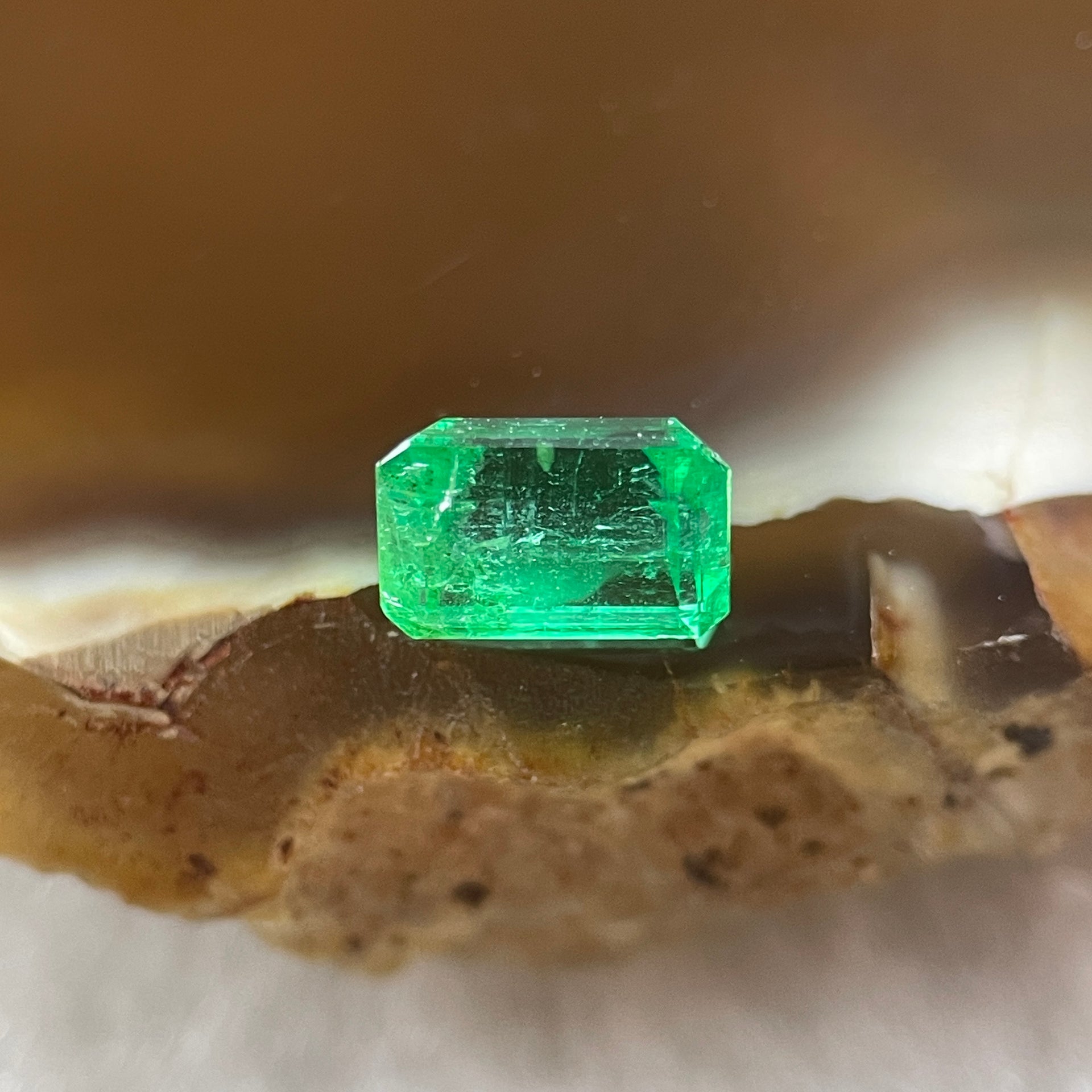 Natural Colombia Green Emerald (Beryl) Cut-Cornered Rectangular step cut 0.58ct 5.8 by 3.8 by 3.3mm - Huangs Jadeite and Jewelry Pte Ltd
