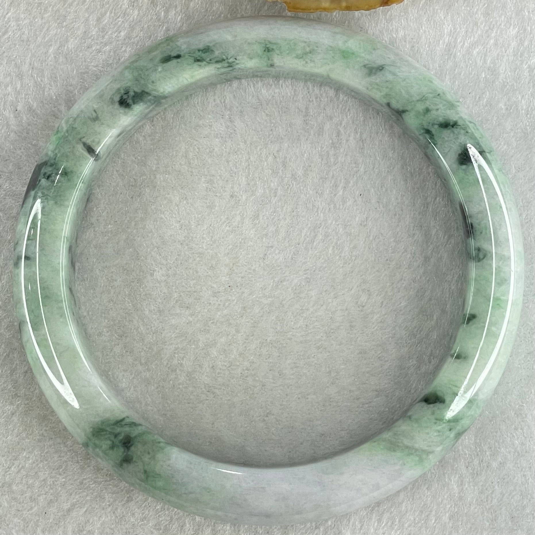 Type A Light Green Lavender with Dark Blueish Green Piao Hua Jadeite Bangle 69.22g Internal Diameter 60.8mm 13.0 by 9.1mm - Huangs Jadeite and Jewelry Pte Ltd