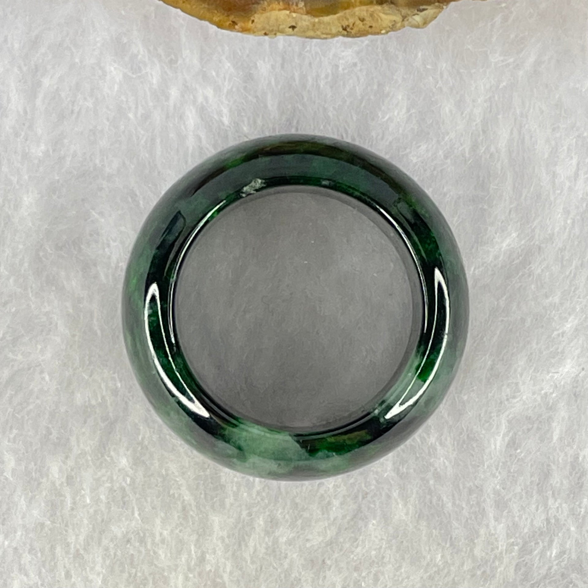 Opaque Type A Old Mine Spicy Green Jadeite Ring 9.56g 12.6 by 4.5mm US8 HK17.8 - Huangs Jadeite and Jewelry Pte Ltd