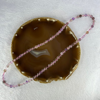 Average Grade Natural Super 7 Crystal Beads Necklace 天然超级七水晶珠项链 34.98g 56cm 7.0mm 86 Beads