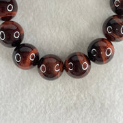 Natural Red Tiger's Eye Quartz Beads Bracelet 59.15g 16.5cm 14.2mm 15 Beads - Huangs Jadeite and Jewelry Pte Ltd