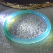 Natural Blue Chalcedony Agate Bangle | 61.2mm Inner Diameter (15.13g 5.6x6.0mm | Perfect Flawless Grade | Serenity, Eloquence & Calming Mind) - Huangs Jadeite and Jewelry Pte Ltd