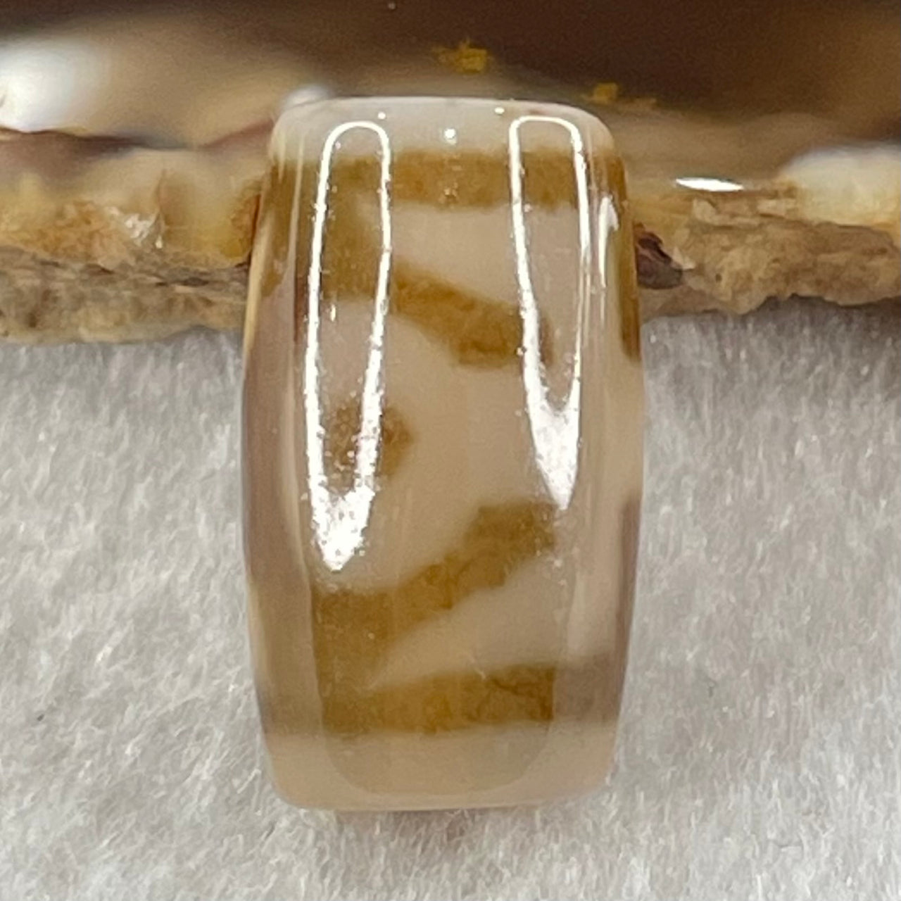 Natural Powerful Tibetan Old Oily Agate Patina Guiren Tairen Human Dzi Bead Totem Amulet Heavenly Master (Tian Zhu) 贵人天诛 4.80g 20.4 by 11.8mm - Huangs Jadeite and Jewelry Pte Ltd