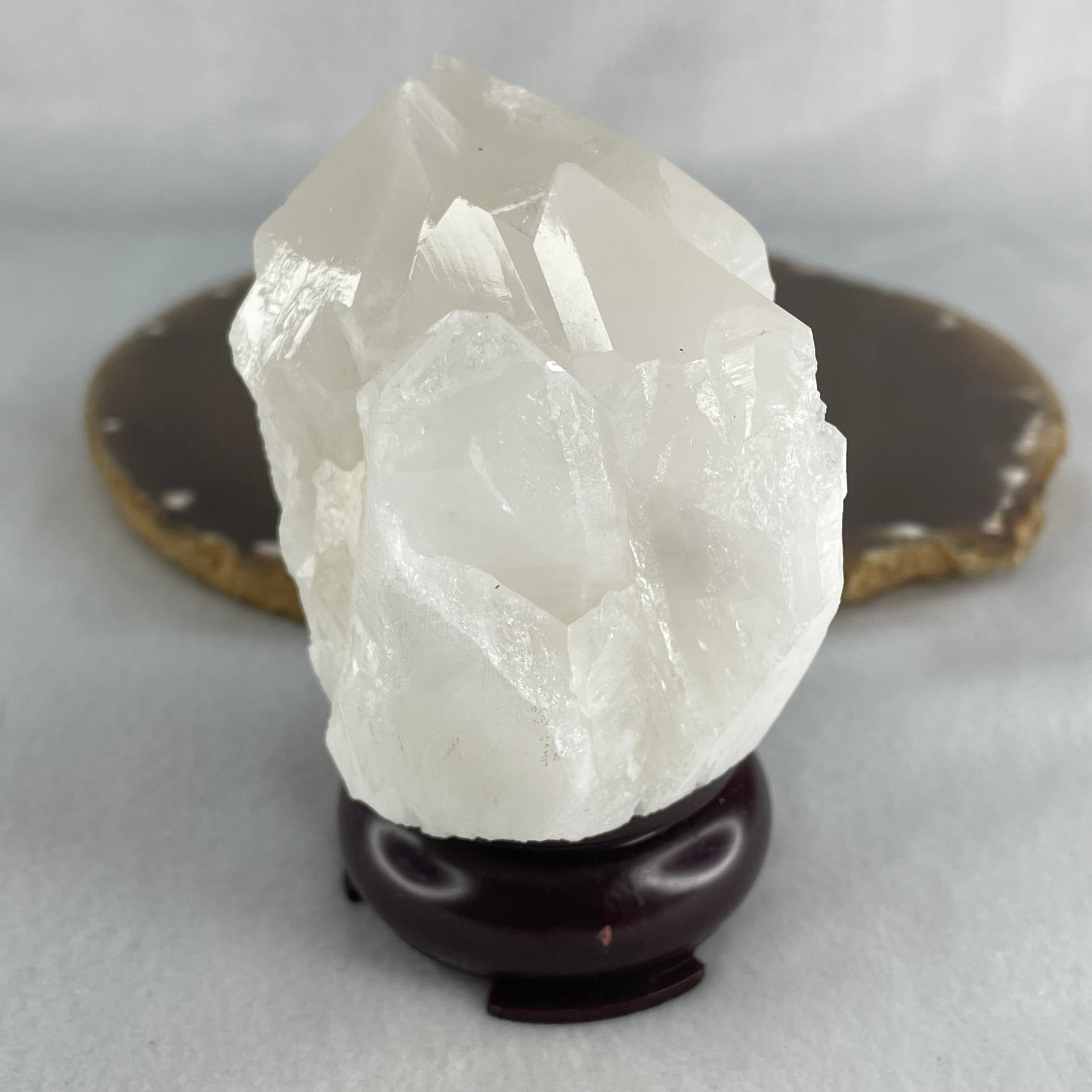 Natural Milky White Quartz Display 345.28g 65.6 by 55.3 by 88.7mm - Huangs Jadeite and Jewelry Pte Ltd