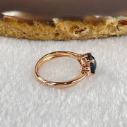 Natural Black Opal in S925 Sliver Rose Gold Color Ring (Adjustable Ring) 1.70g 7.9 by 5.9 by 4.0mm - Huangs Jadeite and Jewelry Pte Ltd