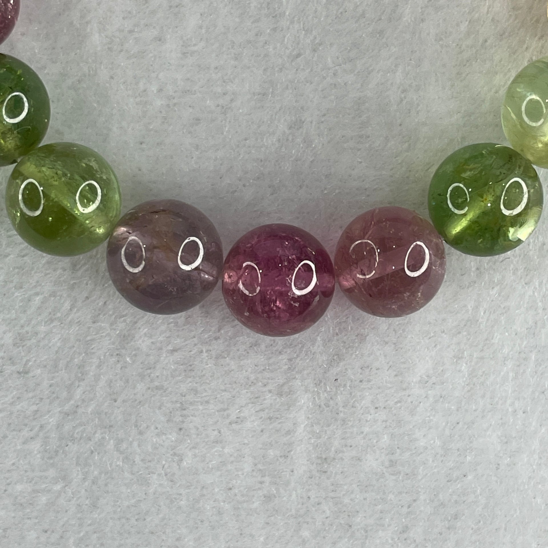 Very Good Natural Tourmaline Crystal Beads Bracelet 32.47g 14cm 10.9mm 17Beads - Huangs Jadeite and Jewelry Pte Ltd