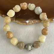 Natural Mixed Color Bodhi Beads in Paw Bracelet 20.26g 17cm 12.8mm 16 Beads - Huangs Jadeite and Jewelry Pte Ltd