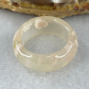 Natural Pinkish Flower Agate Ring 5.52g 9.5 by 4.0mm US 9.2 HK 20.5 - Huangs Jadeite and Jewelry Pte Ltd
