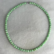 Good Grade Type A Apple Green with Emerald Green Piao Hua Jadeite Beads Necklace 55.48g 54cm 7.1 to 8.2mm 73 Beads - Huangs Jadeite and Jewelry Pte Ltd