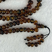 Natural Cognac Flower Amber Beads Necklace 14.28g 54cm 6.3mm 108 Beads - Huangs Jadeite and Jewelry Pte Ltd