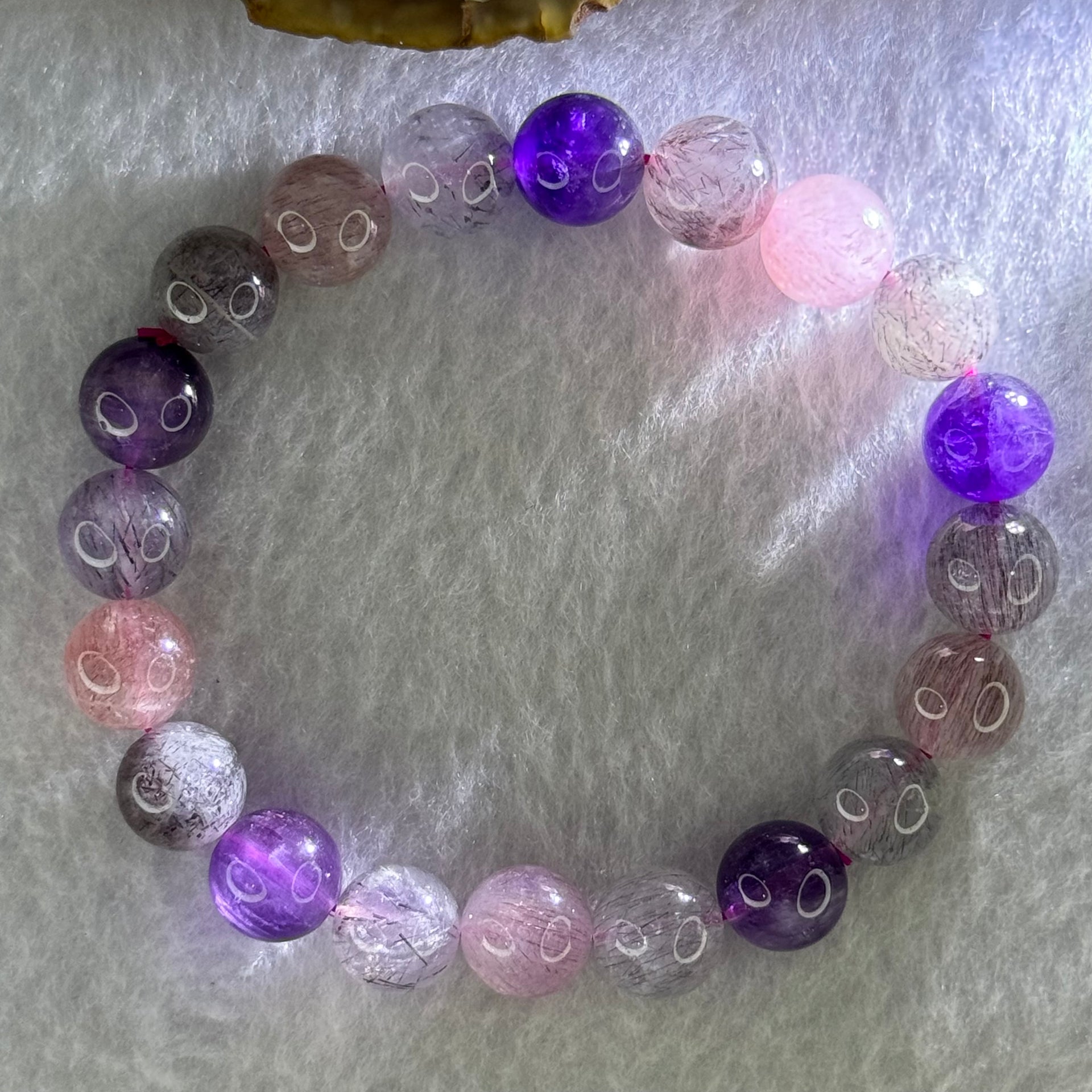 Natural Super 7 Beads Bracelet 30.16g 17.5cm 10.4mm 20 Beads - Huangs Jadeite and Jewelry Pte Ltd