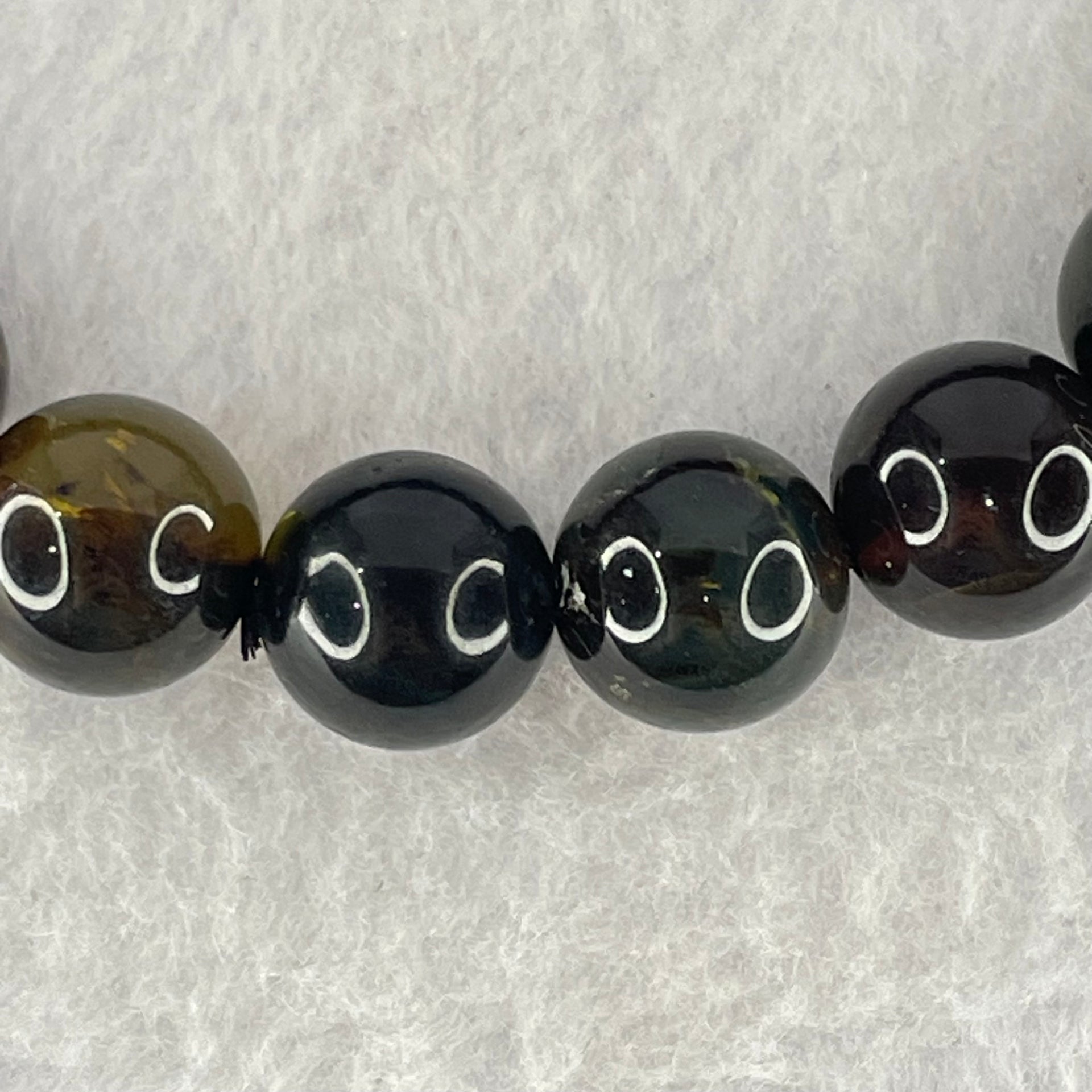 Natural Medicine Amber Beads Bracelet 天然灵草药珀手链 17.08g 17.5cm 12.3mm 17 Beads - Huangs Jadeite and Jewelry Pte Ltd