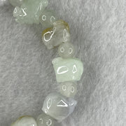 Natural Type A Multi Tone Green with Lavender and Yellow Jadeite Pig Shape Charms with Crystal Beads Bracelet 21.84g 15cm 12.1mm 11 Piglets - Huangs Jadeite and Jewelry Pte Ltd