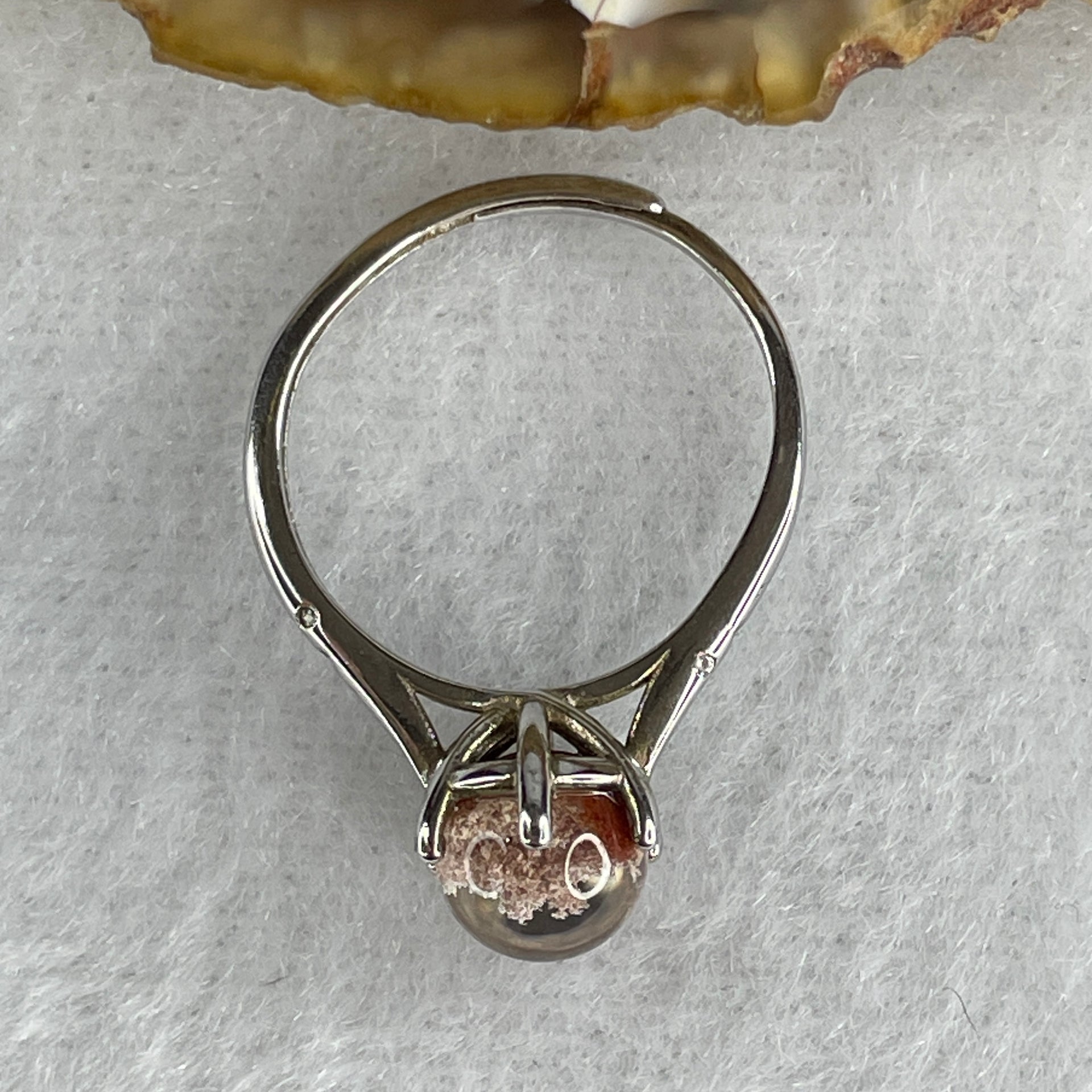 Good Grade Natural Red Phantom Quartz Ring in S925 Sliver 2.22g 7.5mm (Adjustable Size) - Huangs Jadeite and Jewelry Pte Ltd