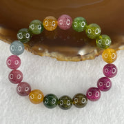 Very Good Natural Tourmaline Crystal Beads Bracelet 22.64g 14cm 9.2mm 19Beads - Huangs Jadeite and Jewelry Pte Ltd