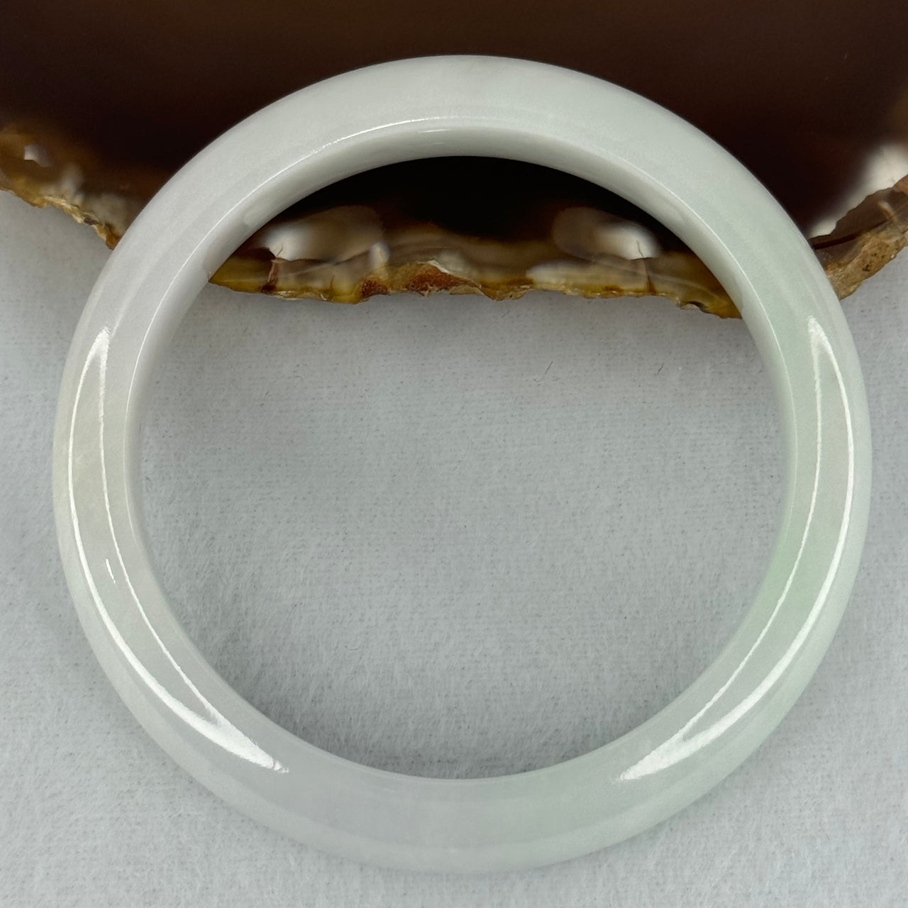 Type A Faint Lavender and Faint Green Jadeite Bangle Internal Diameter 58.5mm 58.12g 12.7 by 8.4mm (Internal Line) - Huangs Jadeite and Jewelry Pte Ltd