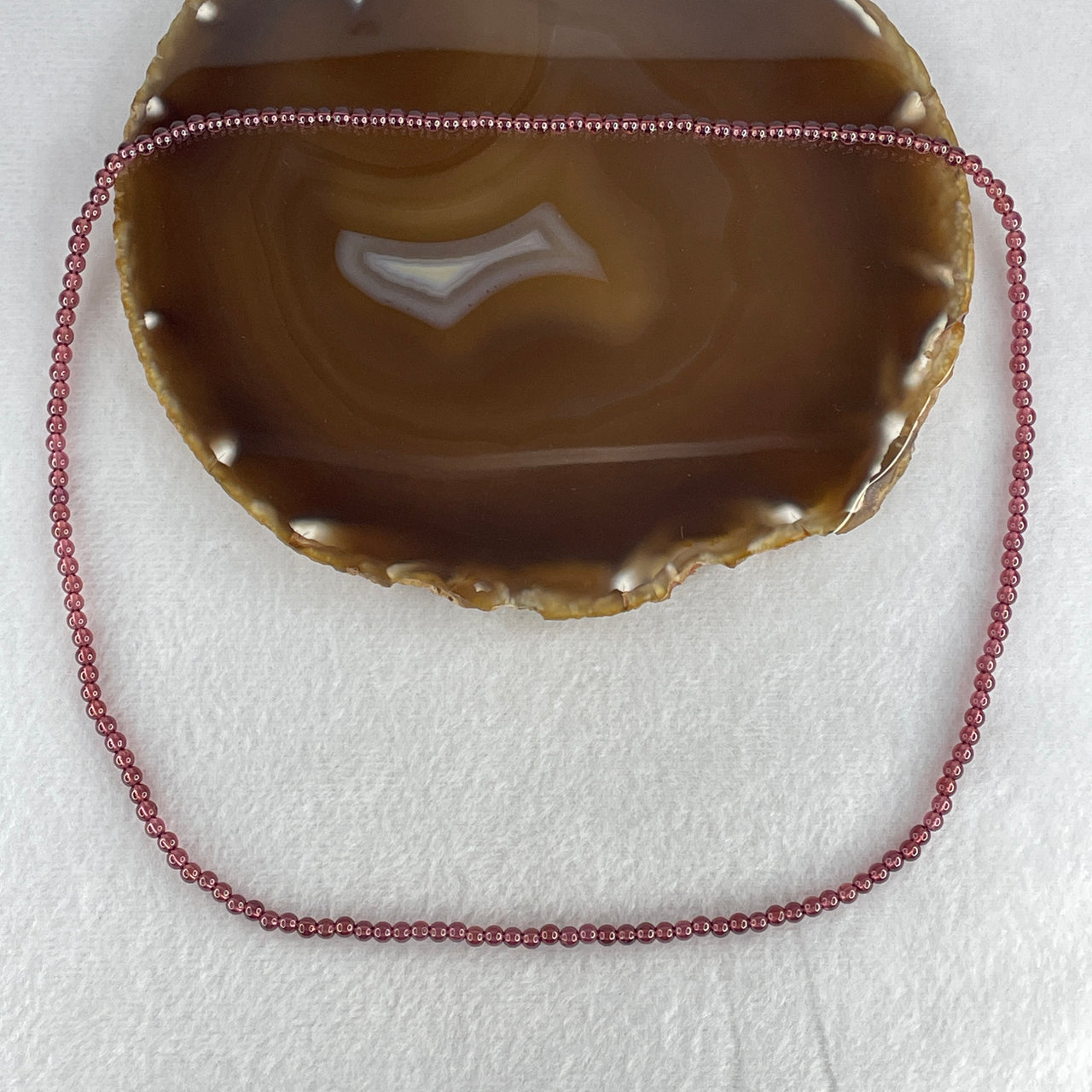 Natural Red Garnet Beads Necklace 16.88g 56cm 3.9mm 169 Beads