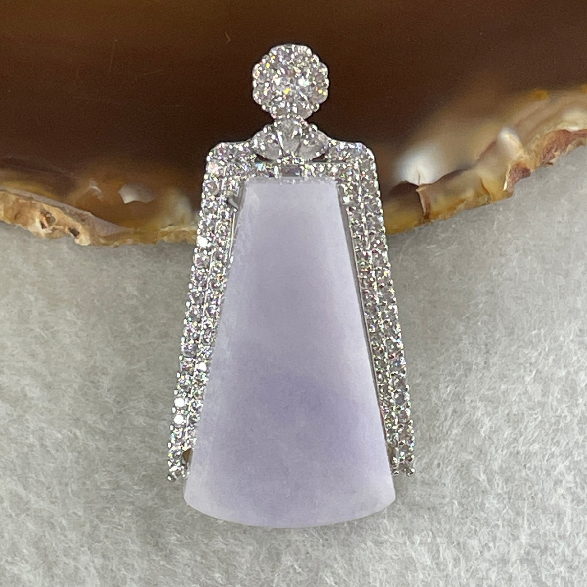 Natural Type A Lavender Jadeite Wushipai Pendant in S925 Silver | (11.34g | 31.0 x 17.5 x 4.2mm | Unobstructed Peace & Regal Protection Anchor, Feng Shui Harmony & Noble Charm Pendant) - Huangs Jadeite and Jewelry Pte Ltd