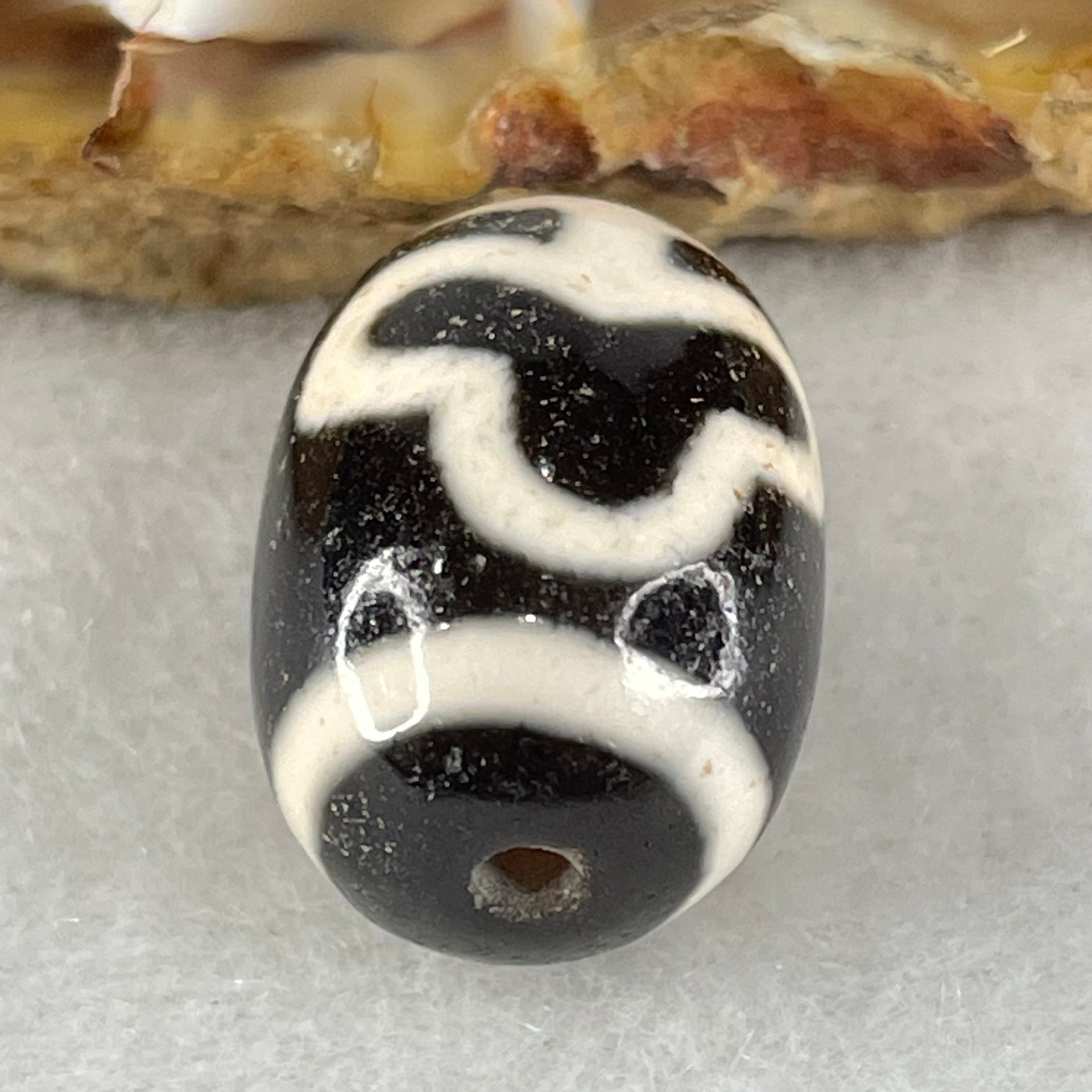 Natural Powerful Tibetan Old Oily Agate Double Bodhi Tree Dzi Bead Heavenly Master (Tian Zhu) 菩提树天珠 4.57g 17.8 by 12.8mm - Huangs Jadeite and Jewelry Pte Ltd