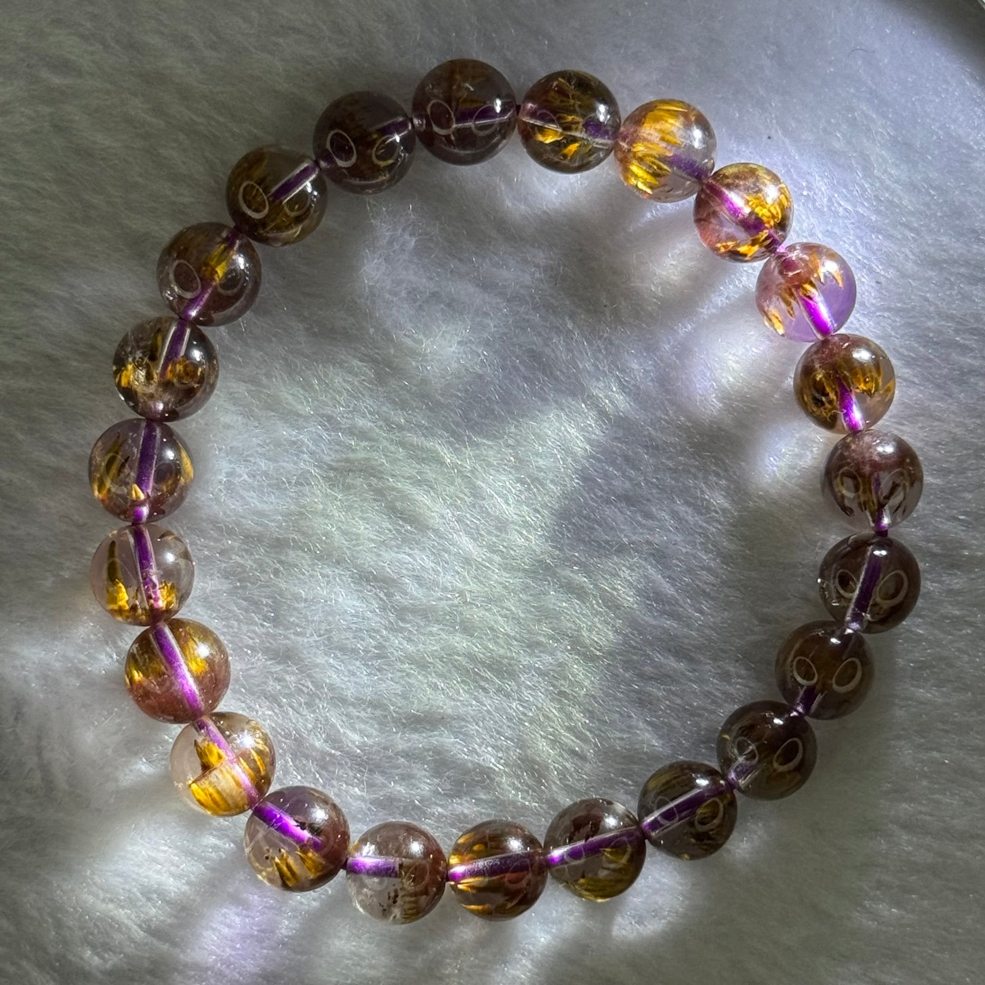 Very Good Grade Natural Auralite 23 Bracelet 天然激光23手链 16.96g 15.5cm 8.1mm 23 Beads - Huangs Jadeite and Jewelry Pte Ltd