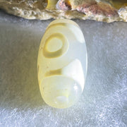 Natural Powerful Tibetan Old Oily Agate 3 Eyes Dzi Bead Heavenly Master (Tian Zhu) 三眼天诛 3.30g 20.1 by 10.6mm - Huangs Jadeite and Jewelry Pte Ltd