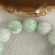 Type A Light Green with Light Lavender Jadeite Beads Bracelet 78.22g 17cm 14.8mm 15 Beads (Some Internal Lines) - Huangs Jadeite and Jewelry Pte Ltd