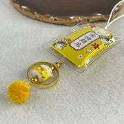 Porcelain Yellow Fortune Cat Yushou Charm 13.88g 15.1 by 17.6 by 14.3mm - Huangs Jadeite and Jewelry Pte Ltd