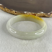 Type A Jelly Light Green with Bright Yellow Jadeite Oval Bangle 38.49g Inner Diameter 53.8mm 12.7 by 6.5mm (Close to Perfect) - Huangs Jadeite and Jewelry Pte Ltd