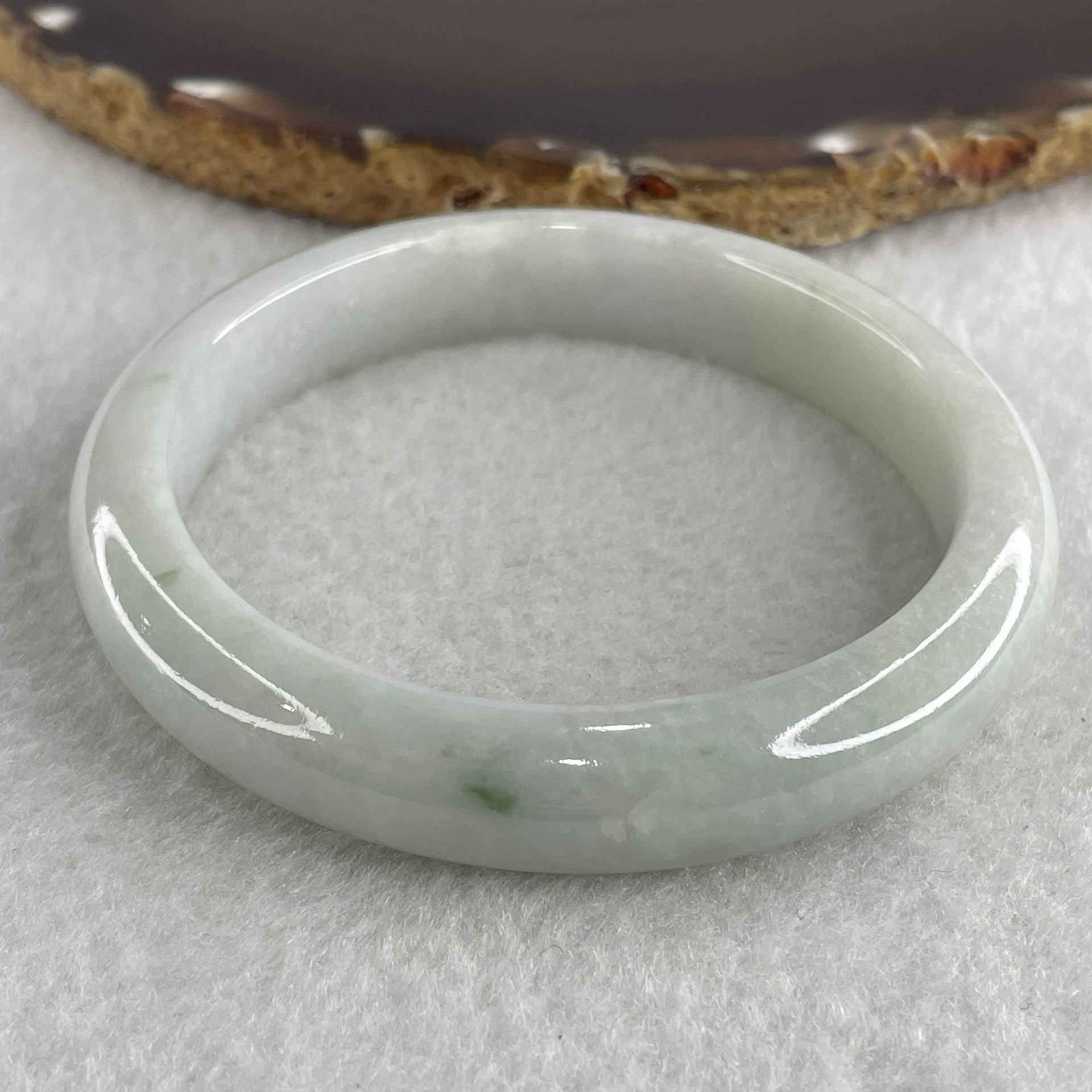 Natural Type A Light Green Jadeite Bangle 54.47g Internal Diameter 58.9mm 11.5 by 9.0mm (Slight Internal Lines) - Huangs Jadeite and Jewelry Pte Ltd