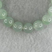 Type A Natural Jelly Semi Icy Light Green with Blueish Green Piao Hua Jadeite Beads Bracelet 32.64g 15cm 10.0mm 19 beads - Huangs Jadeite and Jewelry Pte Ltd