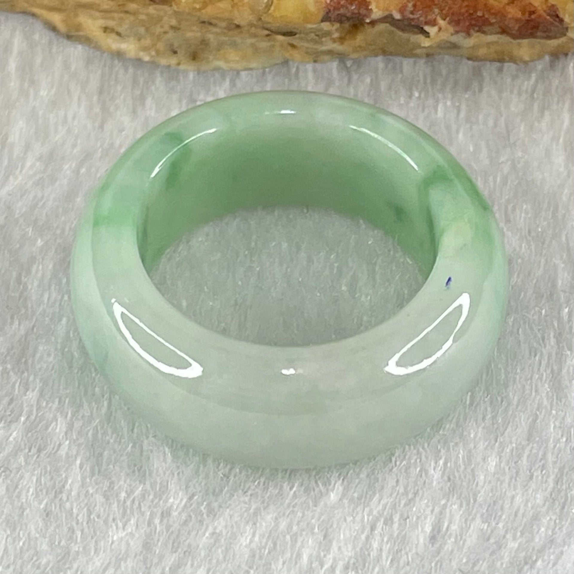 Type A Light Green Lavender with Green Patches Jadeite Ring 4.40g 7.7 by 3.7mm US4.3/HK 9 (Very Slight Internal Line) - Huangs Jadeite and Jewelry Pte Ltd