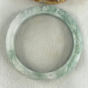 Type A Green with Light Green Piao Hua Jadeite Dragon Bangle Internal Diameter 73.7mm 117.72g 16.3 by 12.3mm (Internal Line) - Huangs Jadeite and Jewelry Pte Ltd