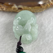 Natural Type A Green Jadeite Pixiu on Ball Pendant 15.53g 27.4 by 21.2 by 14.9mm - Huangs Jadeite and Jewelry Pte Ltd