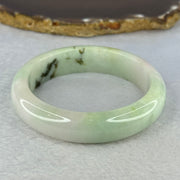 Type A Light Green Lavender Yellow with Moss Green Patches Jadeite Bangle Internal Diameter 57.5mm 72.52g 15.2 by 8.7mm (Very Fine External Rough) - Huangs Jadeite and Jewelry Pte Ltd