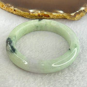 Type A Light Green Lavender and Dark Green Piao Hua Jadeite Bangle Internal Diameter 54.2mm 60.52g 12.2 by 9.6mm (External Rough + Internal Lines) - Huangs Jadeite and Jewelry Pte Ltd