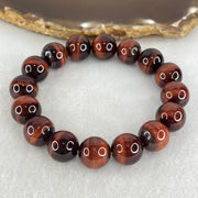 Natural Red Tiger Eye Quartz Beads Bracelet 43.02g 17cm 12.5mm 16 Beads - Huangs Jadeite and Jewelry Pte Ltd