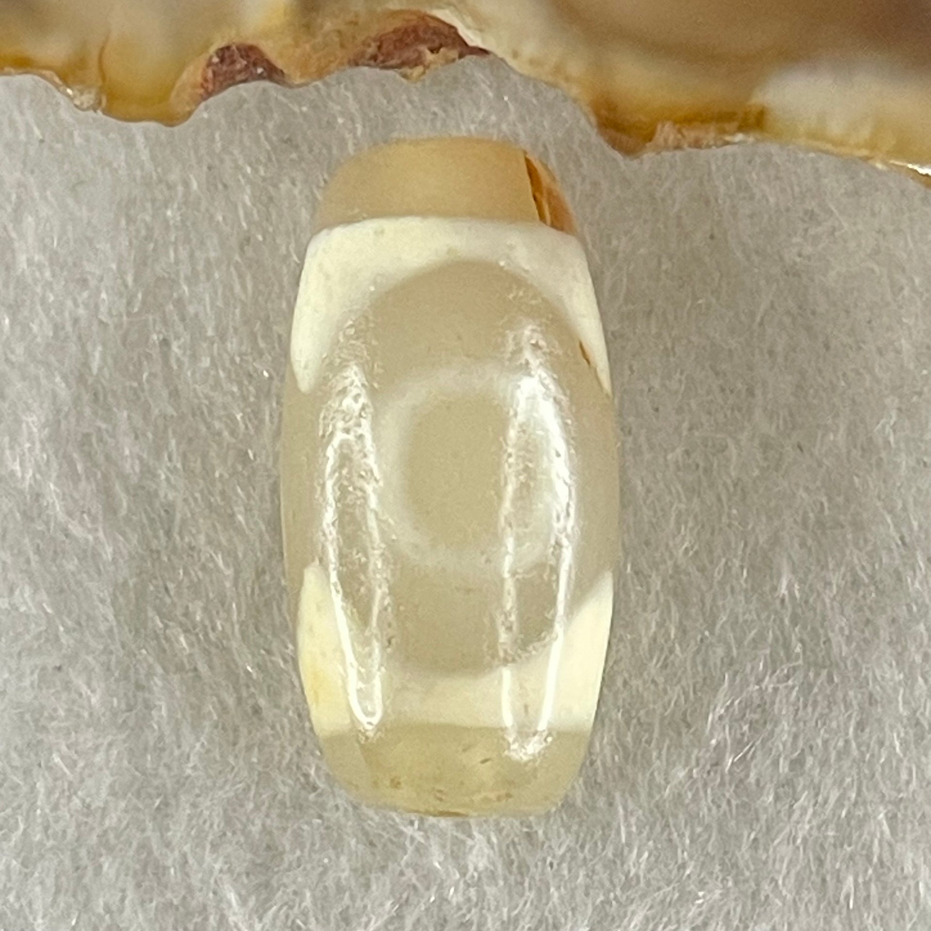 Natural Powerful Tibetan Old Oily Agate 3 Eyes Dzi Bead Heavenly Master (Tian Zhu) 三眼天诛 2.98g 20.1 by 10.2mm - Huangs Jadeite and Jewelry Pte Ltd