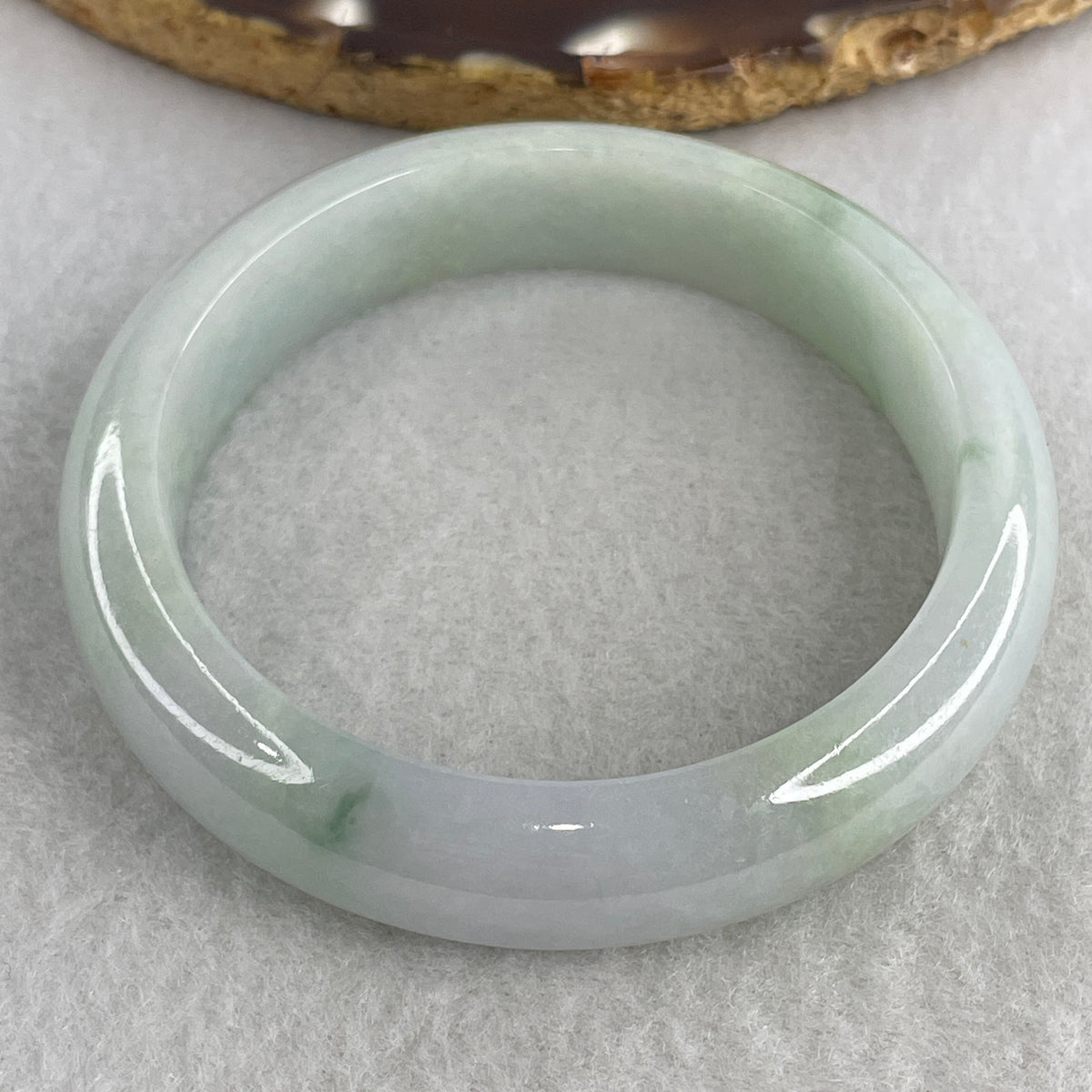Certified Natural Type A Jelly Light Green & Light Lavender Jadeite Bangle |(53.89g | 54.0mm Inner Diameter | 13.3mm x 8.3mm | Very Very Slight External Line | Synergy, "Zi Qi Dong Lai" Noble Benefactor Magnet & Feng Shui Serenity Anchor) - Huangs Jadeite and Jewelry Pte Ltd